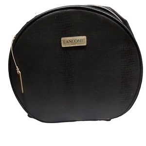 lancome black round makeup bag